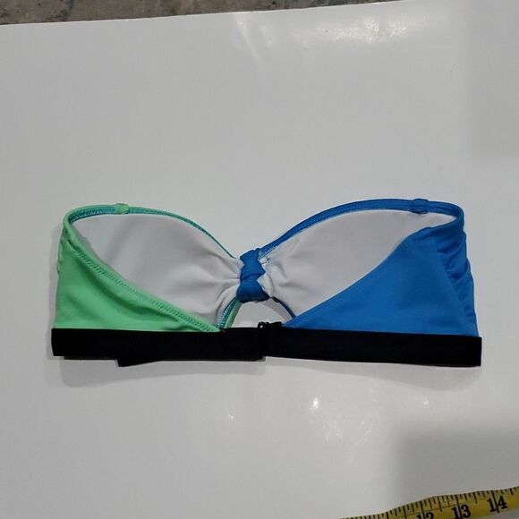 PINK Color Block Bikini in Blue & Green Size S - Picture 9 of 13